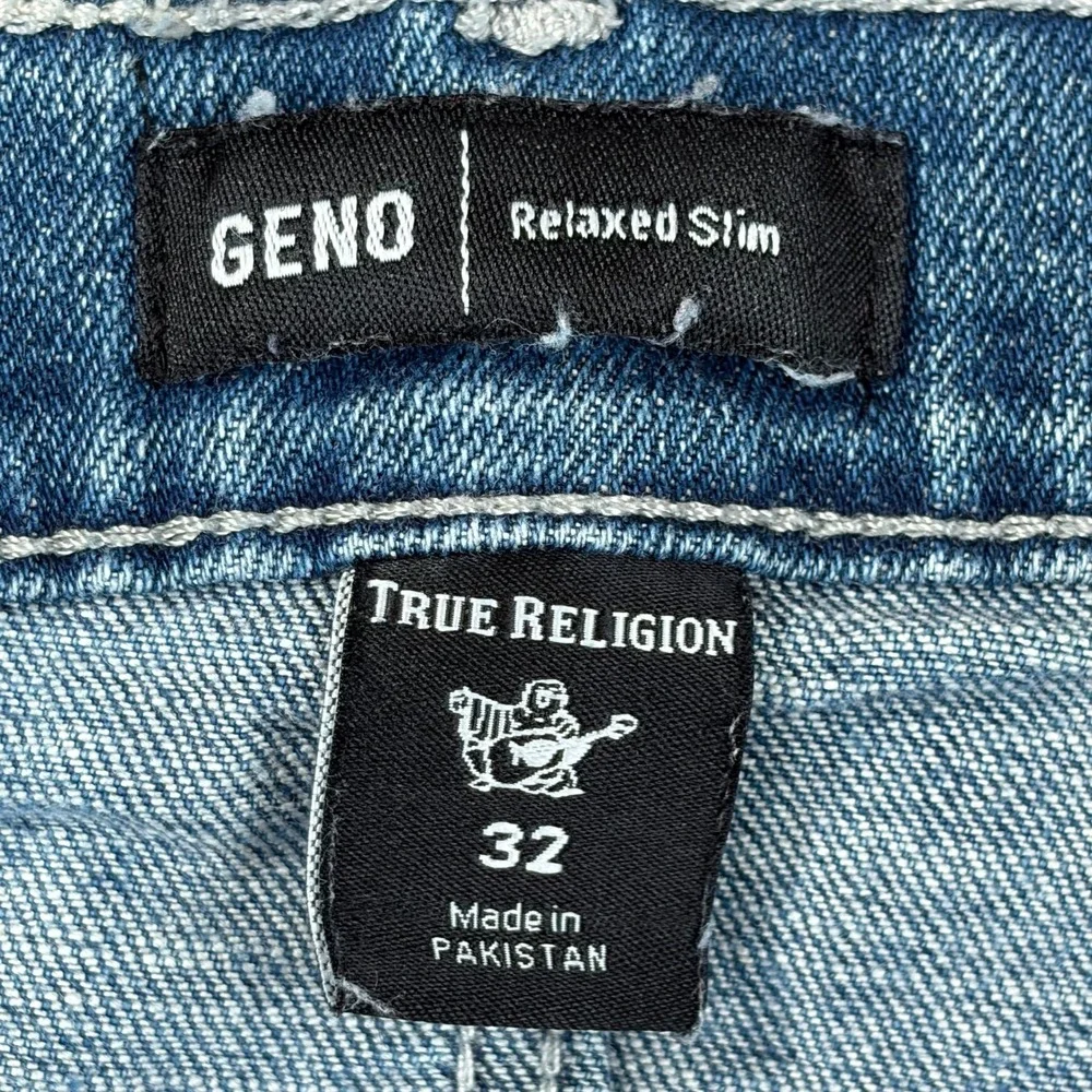 True Religion Geno Relaxed Slim Jeans Mens Size‎ 32 Blue Wash Denim - Picture 7 of 12